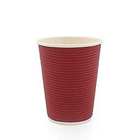 Blue Sky 1810 12 Count Ripple Cups, 16 oz, Burgundy