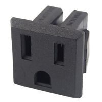 uxcell US Plug 3 Pins Outlet Power Socket Connector Black AC 250V 15A