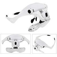 Head Mount Led Magnifying Glass Lightweight Headband Magnifier Headworn Lighted Loupe Handsfree Headset Maginifier with 5 Interchangeable Lenses for Close Work Elderly Electricians Jewelers