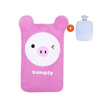 Hot water bottle Children hot water bottle Hot water bottle pink Rubber transparent hot water bottle .8l-pinkD