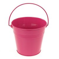 Metal Pail Buckets Party Favor, 5-inch (Fuchsia)
