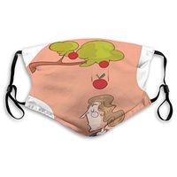 Fashion Comfortable Windproof mask,Cute Isaac Newton Sitting Under an Tree Revelation History Funny Cartoon,Printed Facial Decorations for Unisex S