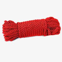 32 feet 8mm(1/3inch) Diameter Soft Silk Rope Solid Braided Twisted Ropes,10m Durable and Strong All Purpose Twine Cord Rope String Thread Cord (Red)