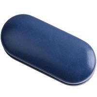 Double Interlayer with Mirror Metal Contact Lens Case for Kit Box Dual Purpose Leather Reading Glasses Case (Blue)