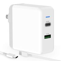 USB C Charger, T ATHINK 2 Port 48W USB C Power Adapter with 30W Power Delivery Port and 18W Quick Charger 3.0 Port for 2018 iPad Pro 11, 12.9, New MacBook Air, MacBook Pro, MacBook 12 inch, Cellphone