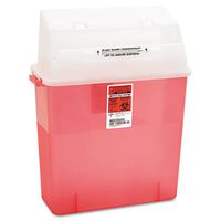 Medline MDS705203H Sharps Container for Patient Room, 3 Gallon, Red Plastic