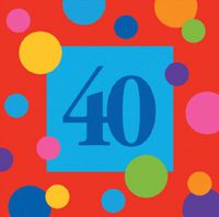 Birthday Stripes 40th Birthday 3-Ply Lunch Napkins