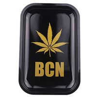 ChYoung Metal Rolling Tray Maple Leaf Letter Printed Tobacco Tray Rectangle Tray 18x12.5cm/7x5 Inches (Style E-Small)