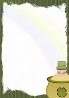 St.Patrick Day Leprechaun In Pot Of Gold Stationery Printer Paper 26 Sheets