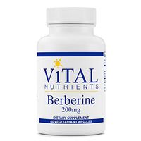 Vital Nutrients - Berberine 200 mg - Vegan Formula - Promotes Healthy Blood Sugar Levels, Regulates Bowel Function, Helps Maintain Normal Triglyceride Levels - 60 Vegetarian Capsules per Bottle