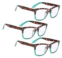 READING GLASSES 3 pack Ladies Large Lens Stylish Readers for Women (Tortoise Green, 2.50)
