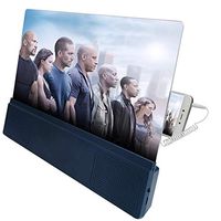 QFXFL 12In Cell Phone Screen Magnifier, 3D HD Mobile Phone Screen Amplifier with Audio Bluetooth Speaker Portable Mobile Phone Stand Screen Projector SJ0132