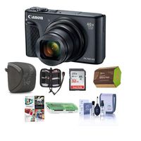 Canon PowerShot SX740 HS Digital Camera, Black - Bundle with 32GB SDHC Card, Camera Case, Spare Battery, Cleaning Kit, Memory Wallet, Card Reader, Software Package