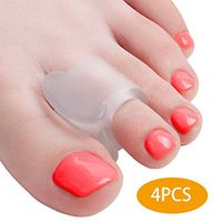 Toe Spacers (4 Pack) - Spreaders for Bunion, Gel Toe Ring Separator - Corrector for Plantar Fasciitis, Hammer Toe, Bunion Pain Relief, Overlapping Crooked Toes