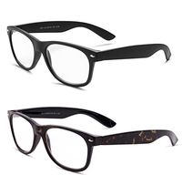 Specs retro 80's Vintage Reading Glasses (Matte Black and Shiny Havana) +1.25 2-Pack