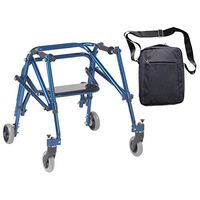 Drive Nimbo 2G Lightweight Posterior Walker with Seat, Small, Knight Blue & Free Front Zip Pocket Medical Utility Black Bag! - #KA2200S-2GKB