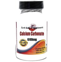 Calcium Carbonate 600mg * 100 Caps 100% Natural - by EarhNaturalSupplements
