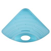 Triangle Kitchen Bathroom Sink Holder Sponge Scratcher Cleaning Brush Storage Organizer Rack with Suction Cup Blue