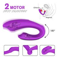U-Shape Couples Pleasure Toys U-Shaped Double Toy 6 Vibr'antion Modes Powerful Mssager Wireless Remote Control Oral U-Shaped Rechargeable & Privacy Provocative Couples Lovely Purple Toys
