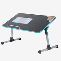 WDDMFR Aluminum Alloy Laptop Desk, Cooling with USB Fan Laptop Table, Height Adjustable Home Folding Breakfast Bed Tray