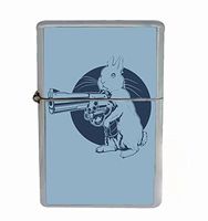 Gun Bunny Funny Dirty Harry Rabbit Flip Top Oil Cigarette Lighter