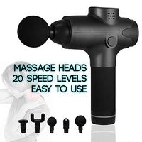 Handheld Percussion Massage Gun Deep Tissue Muscle Massager Rechargeable Massage Device with 20 Speed Levels and 5 Massage Heads (Black)