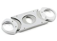 Metropolis II Matte Chrome 64 Ring Gauge Double Guillotine Cigar Cutter