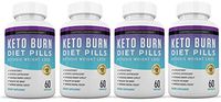 Keto Diet Pills Burn Shred BHB Salts Advanced Ketogenic Supplement Exogenous Ketones Ketosis Weight Loss Fat Burner Boost Energy Metabolism Men Women 60 Capsules 4 Bottles