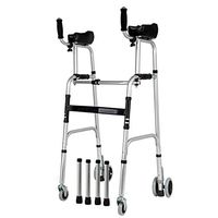 QFXFL Folding Rollator Walker, Seniors Disabled Person Rolling Walker Lightweight Travel Walker with Hand Grip for Men and Women ZQ005