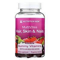 Nutrition Now MultiVites Gummy Vitamins - Adult Formula - PLUS Hair-Skin-Nail support with Biotin and Lutein - 70 Gummies