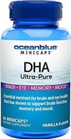 Ocean Blue DHA Omega 3 Supplement 500mg Molecularly Distilled Ultra Pure Burpless Fish Oil Healthy Brain and Nervous System Support 60 Vanilla Flavored Softgels