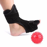 JM-D Plantar Fasciitis Night Splint, Drop Foot Brace Night Dorsal Splint Foot Support with Spiky Massage Ball for Women and Men Sleeping and Resting, Fits Both Left and Right Foot