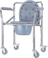 Toilet Seat, Bathroom Wheelchairs Toilet Chair, Sold Man Bathing and Toilet Seat, the Toilet Can Be Easily Pulled and Pulled Portable Foldable Durablefolding Potty, Anti-slip Handrails