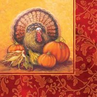 Thanksgiving Golden Harvest Paper Beverage Napkins 18 per Pack