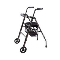 BNSDMM rollator Walker with seat Walker - Walker for The Elderly Shopping Cart Buying A Food Cart Wheeled Folding Folding Two-Wheeled Trolley Four-Legged Walking Stick Elderly Walking Aid