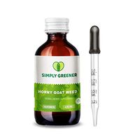 Simply Greener Horny Goat Weed Tincture Alcohol-Free Extract, Organic Horny Goat Weed (Epimedium Grandiflorum, Barrenwort) (4 FL OZ, with Dropper) Plastic-Free