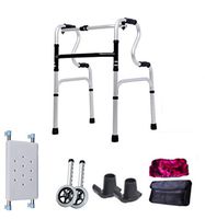 LQFLD Folding Walker 8 Files Adjustable, Lightweight Portable, Compact Elderly, Handicap Medical Walking Mobility Aid