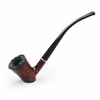 FULUSHOU Mediterranean Briar Wood Tobacco Pipe, Freestyle Desktop Bend Tobacco Pipe 3