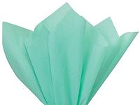 24 Gift Grade Tissue Paper Sheets - 15" x 20" Soft fold Packed Choose Color (Aqua)