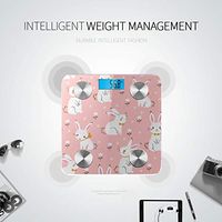 Bluetooth Home Scale Cartoon Cute White Animalrabbit Kitchen Scales Digital Weight Body Fat Composition Monitor Analyzer with Smartphone App for Body Management-396 Lbs
