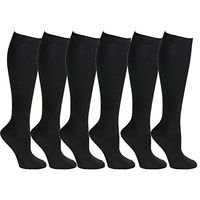 Compression Socks for Women & Men -for Medical, Nursing, Hiking, Recovery, Travel & Flight by PACKO SOCKS (6 Black, S/M)