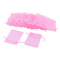 uxcell Organza Drawstring Candy Packing Pouch Wedding Party Gift Bag 50 Pcs Pink