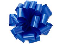 Pack Of 48, Solid Royal Hank Poly Pom Gift Bows 5" x 16 Loops Made In Usa