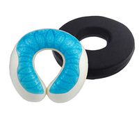 Donut Chair Seat Hemorrhoid Coccyx Tailbone Lower Back Support Cushion Pad + Gel Memory Foam Cooling Travel Pillow Set