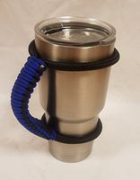 Handle fits RTIC, SIC cups, Ozark Trail, Yeti and most 30 oz Tumblers Black and Blue (HANDLE ONLY)