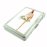 Metal Cigarette Case with Built In Lighter the 2nd Pin Up Girl Design-006