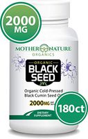 Organic Black Seed Oil 2000mg - 180 Softgel Capsules (Non-GMO) Premium Cold-Pressed Nigella Sativa - Black Cumin Seed Oil with Omega 3, 6, 9 - Darkest, Highest TQ Content