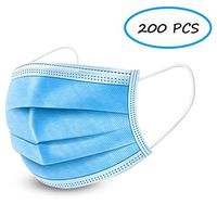 QIAOWW-Mesa 200PCS Disposable Surgical Anti-Dust Earloop Face Masks Protective Face Mouth 3-ply Breathable Beauty Masks, Blue