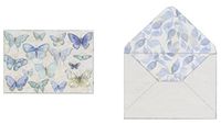 Punch Studio Window Boxed Set of 12 Blank Note Cards ~ Blue Flutter Butterflies 16717