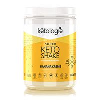 Ketologie Collagen Keto Shake (Banana Creme) - with Coconut Oil, Probiotics, Grass Fed Hydrolyzed Collagen Peptides Type I & III, Low Carb, Dairy Free, Gluten Free, No Soluble Corn Fiber, 1.49lbs